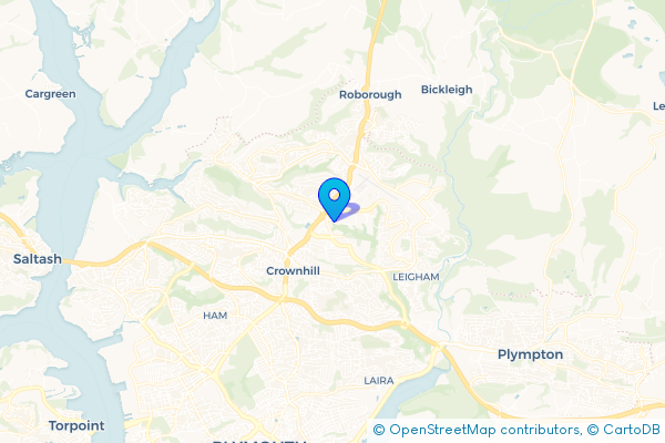 Minibus Hire route map for Derriford, Devon
