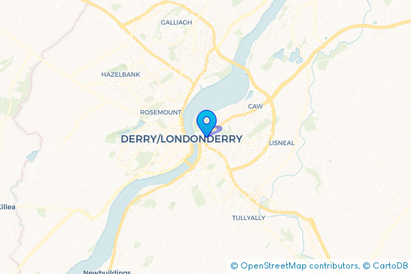 Minibus Hire route map for Derry, Derry