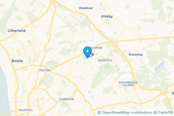 Minibus Hire route map for Dog & Gun, Merseyside