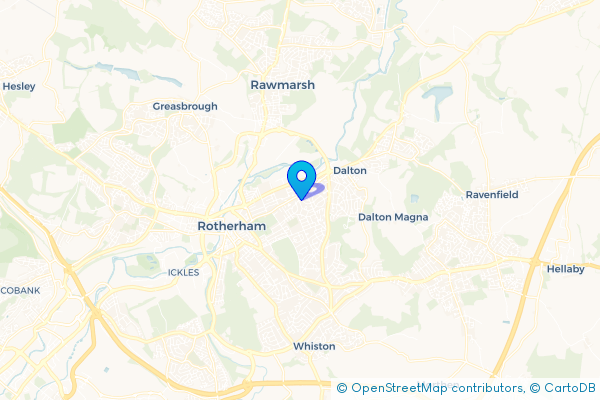 Minibus Hire route map for East Dene, South Yorkshire