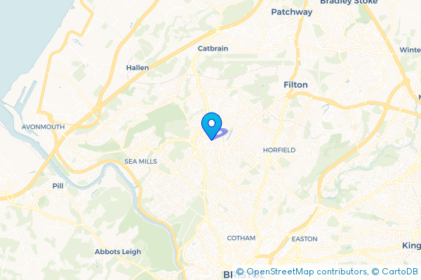 Minibus Hire route map for Eastfield, Bristol