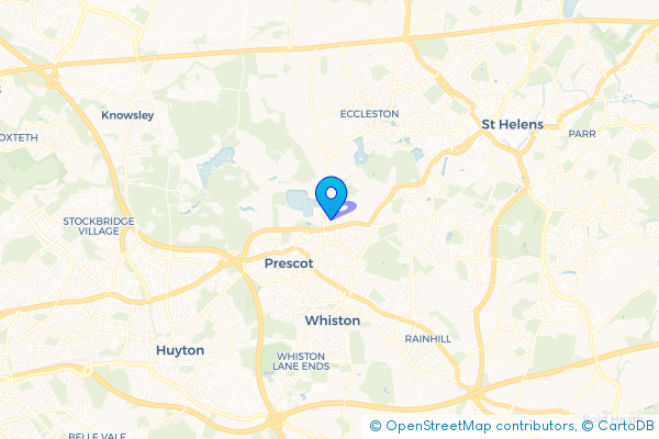 Minibus Hire route map for Eccleston Park, Merseyside