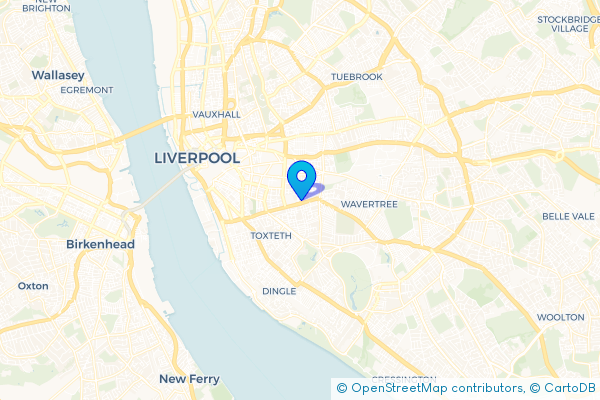 Minibus Hire route map for Edge Hill, Merseyside