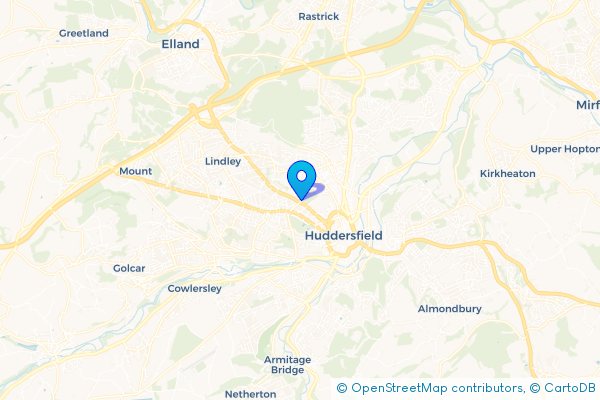 Minibus Hire route map for Edgerton, West Yorkshire