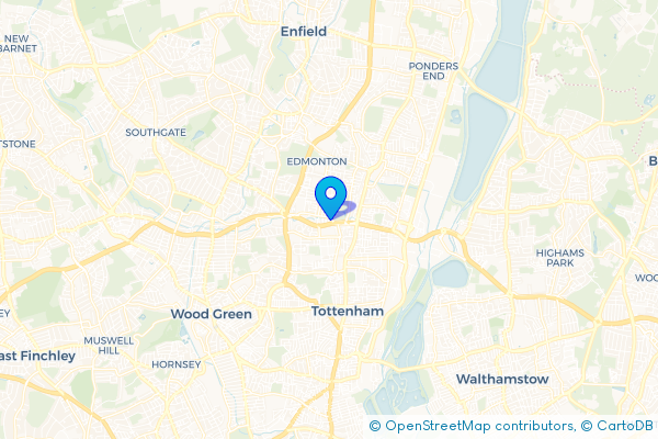 Minibus Hire route map for Edmonton, Greater London