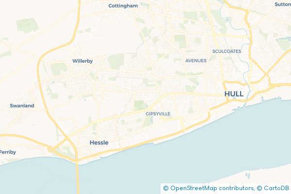 Minibus Hire route map for Anlaby Park, East Riding of Yorkshire
