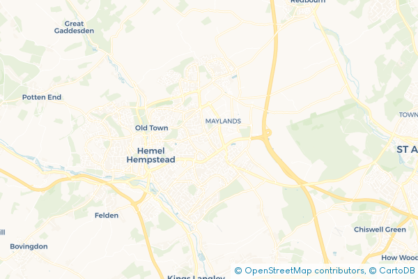 Minibus Hire route map for Adeyfield, Hertfordshire