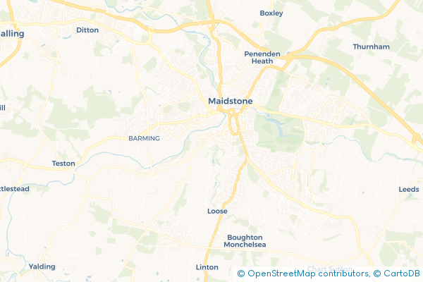 Minibus Hire route map for Tovil, Kent