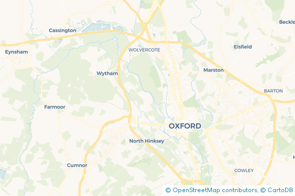 Minibus Hire route map for Binsey, Oxfordshire