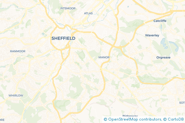 Minibus Hire route map for Arbourthorne, South Yorkshire