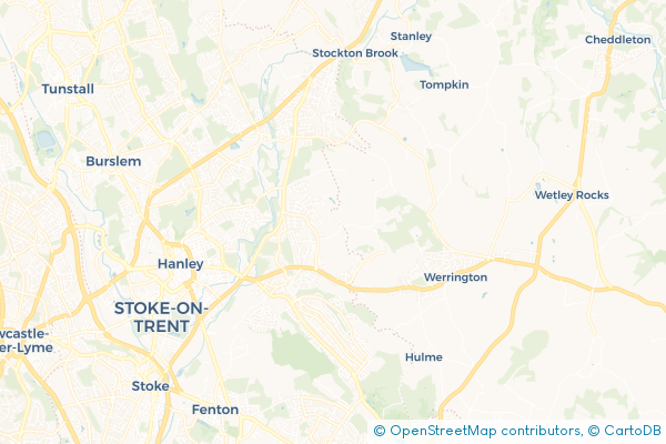 Minibus Hire route map for Abbey Hulton, Staffordshire