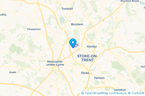 Minibus Hire route map for Etruria, Staffordshire