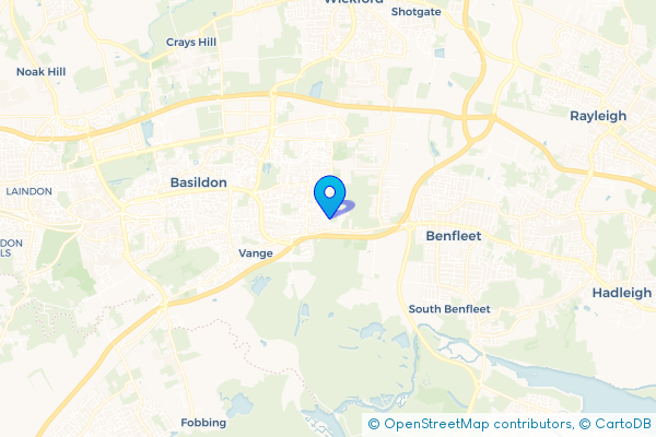 Minibus Hire route map for Eversley, Essex