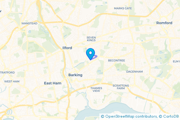 Minibus Hire route map for Fair Cross, Greater London