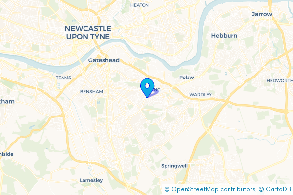 Minibus Hire route map for Felling, Tyne and Wear