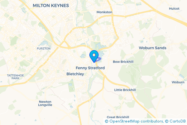 Minibus Hire route map for Fenny Stratford, Buckinghamshire