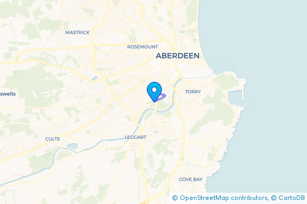 Minibus Hire route map for Ferryhill, Aberdeen City