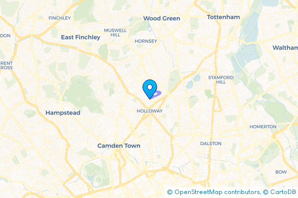 Minibus Hire route map for Finsbury Park, Greater London