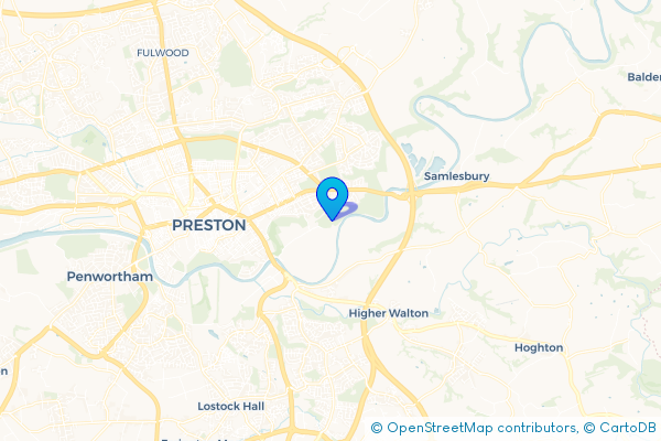 Minibus Hire route map for Fishwick, Lancashire