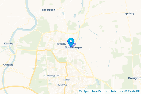Minibus Hire route map for Frodingham, Lincolnshire