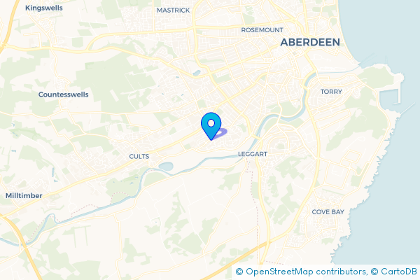 Minibus Hire route map for Garthdee, Aberdeen City
