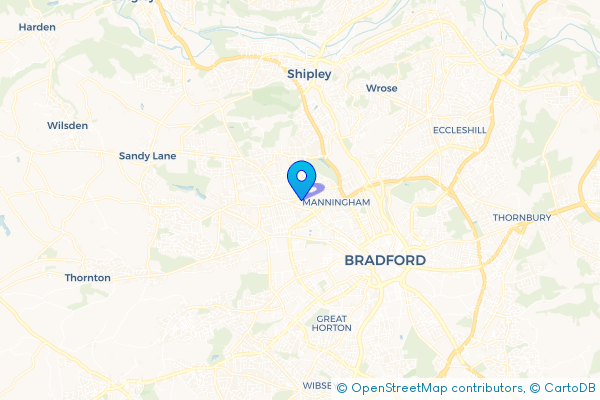 Minibus Hire route map for Girlington, West Yorkshire