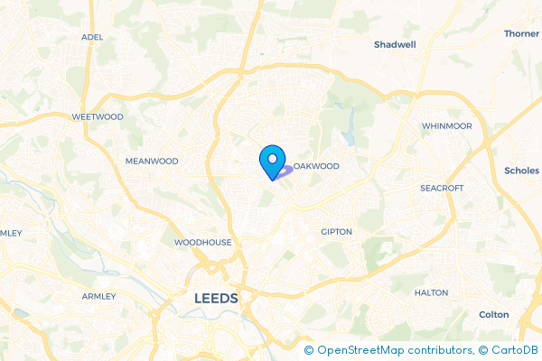 Minibus Hire route map for Gledhow, West Yorkshire