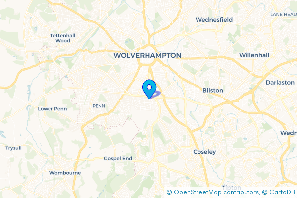 Minibus Hire route map for Goldthorn Park, West Midlands