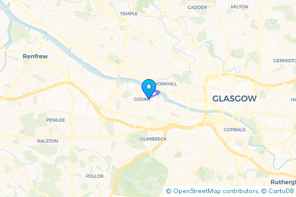 Minibus Hire route map for Govan, Glasgow City