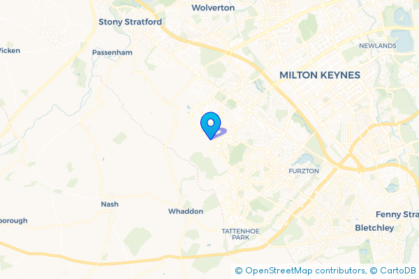 Minibus Hire route map for Grange Farm, Buckinghamshire