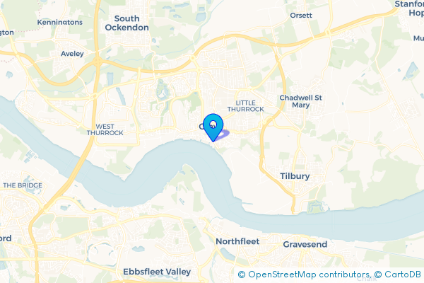Minibus Hire route map for Grays, Essex