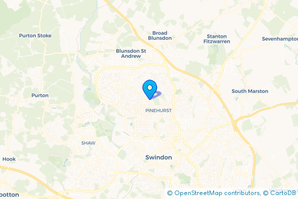 Minibus Hire route map for Greenmeadow, Wiltshire