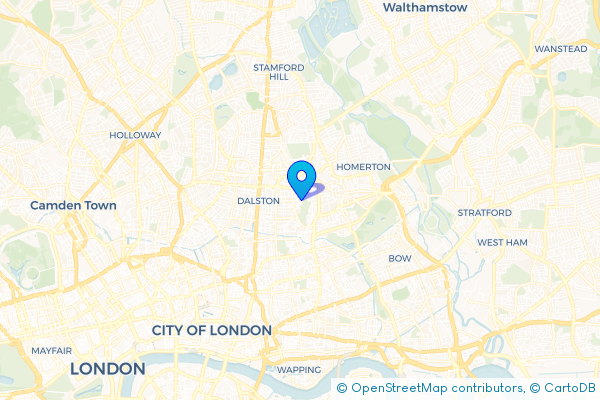 Minibus Hire route map for Hackney