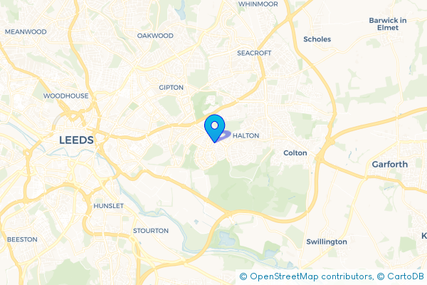 Minibus Hire route map for Halton Moor, West Yorkshire