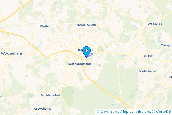 Minibus Hire route map for Harmans Water, Berkshire
