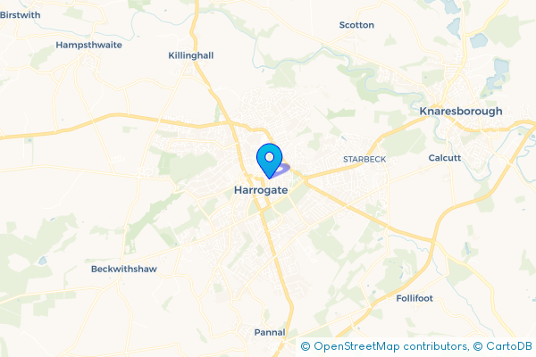 Minibus Hire route map for Harrogate, North Yorkshire
