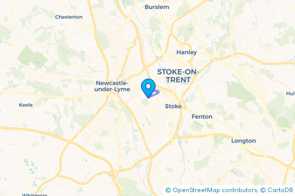 Minibus Hire route map for Hartshill, Staffordshire