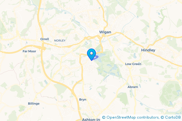 Minibus Hire route map for Hawkley, Greater Manchester