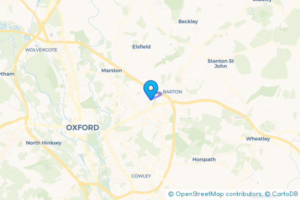 Minibus Hire route map for Headington, Oxfordshire