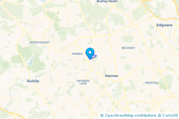 Minibus Hire route map for Headstone, Greater London
