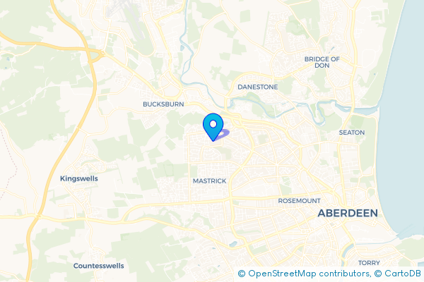 Minibus Hire route map for Heathryfold, Aberdeen City