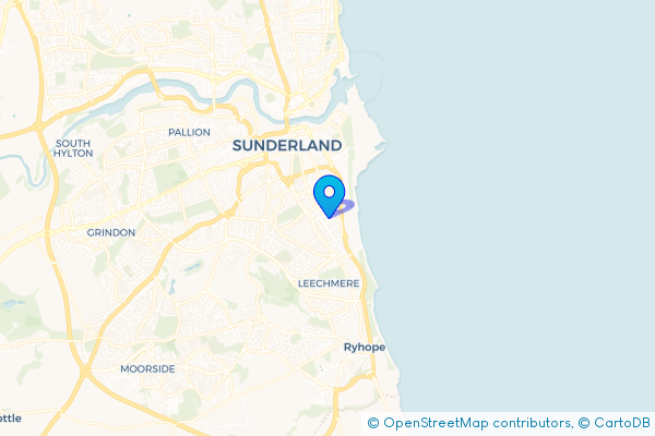 Minibus Hire route map for Hendon, Tyne and Wear