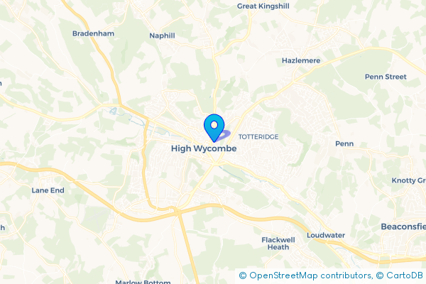 Minibus Hire route map for High Wycombe, Buckinghamshire