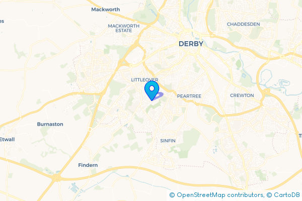 Minibus Hire route map for Hillcross, Derbyshire