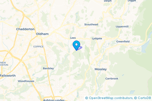 Minibus Hire route map for Holts, Greater Manchester