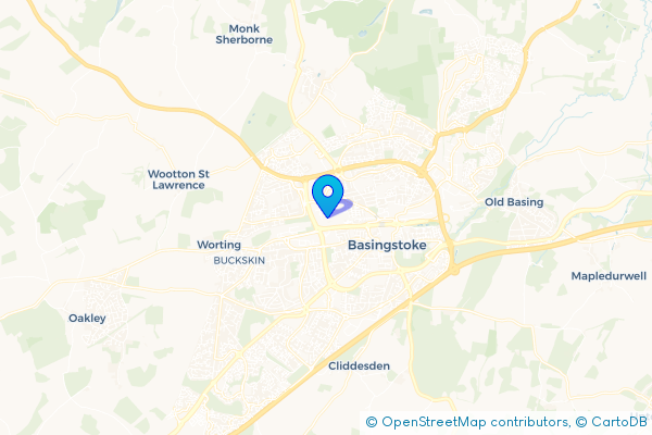 Minibus Hire route map for Houndmills, Hampshire