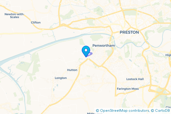 Minibus Hire route map for Howick Cross, Lancashire