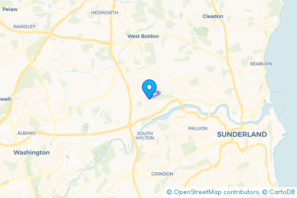 Minibus Hire route map for Hylton Castle, Tyne and Wear