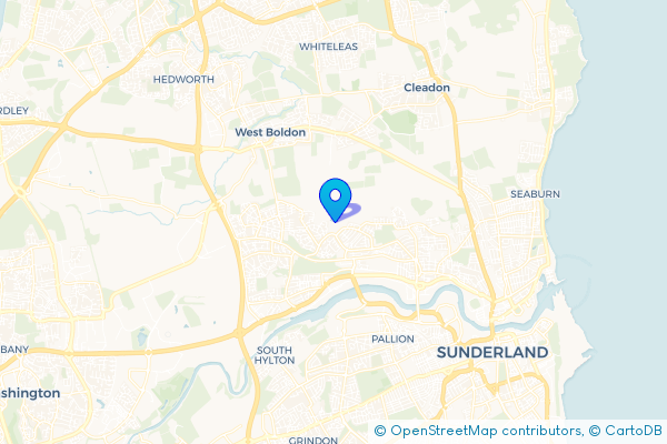 Minibus Hire route map for Hylton Red House, Tyne and Wear