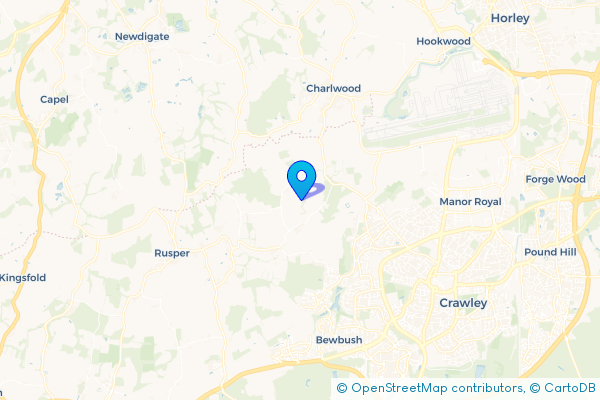 Minibus Hire route map for Ifieldwood, West Sussex